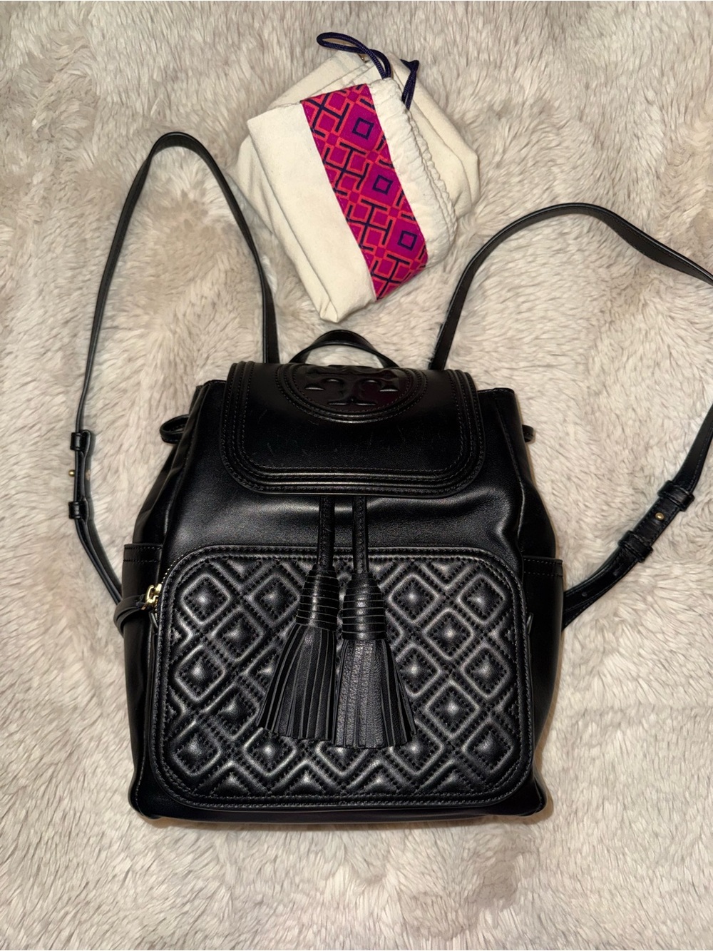 Black Tory Burch Fleming Backpack